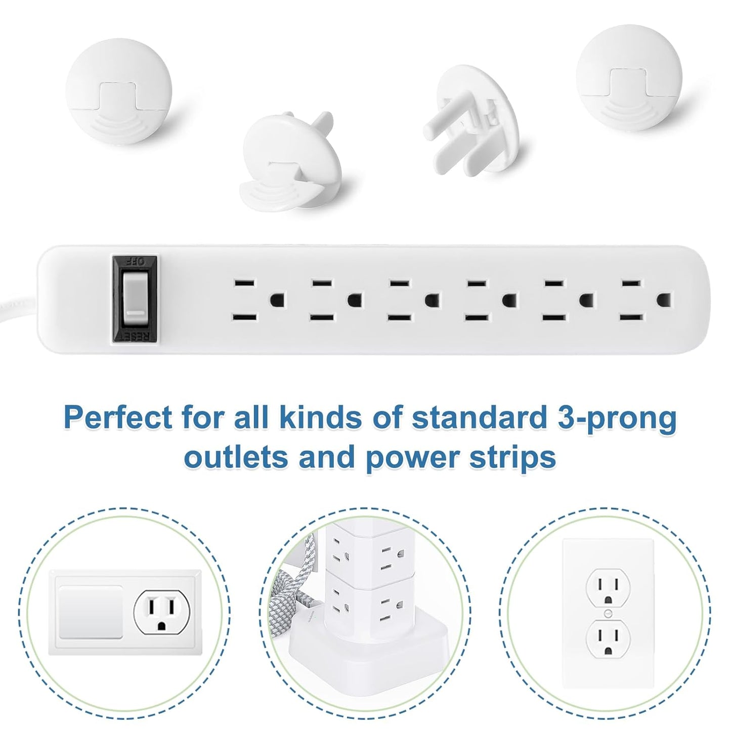 Outlet Covers Baby Proofing White - 38 Pack Plug Covers for Electrical Outlets, Child Proof Socket Covers, Baby Safety Products for Home, Office, Easy Insatllation, Protect Babies