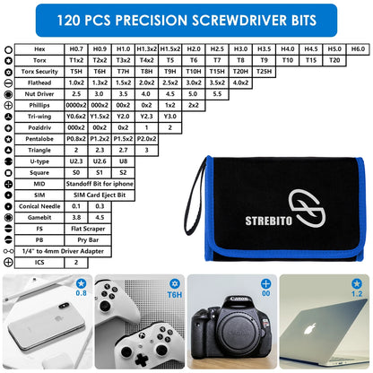 Precision Screwdriver Sets 142-Piece Electronics Precision Screwdriver with 120 Bits Magnetic Repair Tool Kit for Iphone, Computer,Household Appliances, Jewelry, Guita, Tablet,Game Console