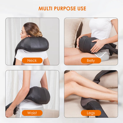 Shiatsu Shoulder Neck Massager with Heat, 4D Deep Kneading Back Massager Gifts for Men Women