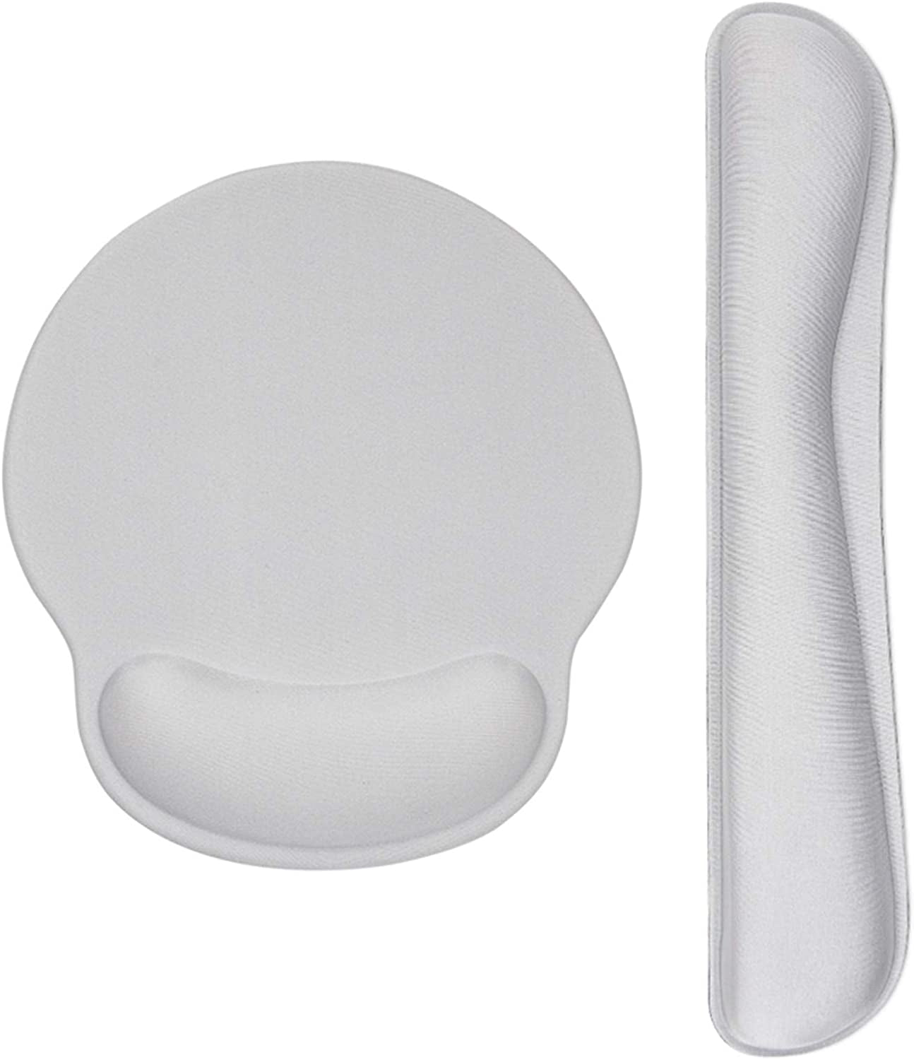 Ergonomic Keyboard Mouse Pad Wrist Rest Support Set for Laptop/Computer/Desktop,Memory Foam Hand Rest Wrist Cushion for Gaming/Office,Lightweight Comfortable & Pain Relief (Greyish White)