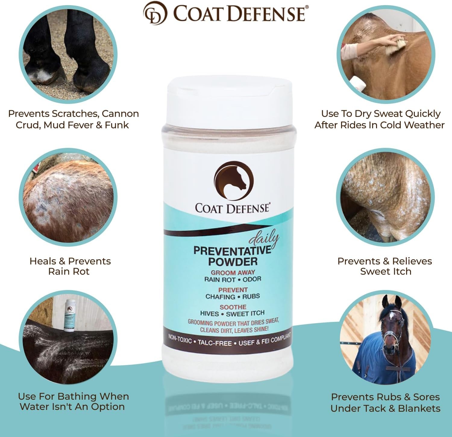Daily Grooming Powder for Horses | Dry Shampoo with Natural Ingredients | 64 Oz Formula for Fresh, Healthy-Looking Coat