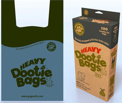 HEAVY Dootie Bags with EZ Tie Handles. Clean and Convenient for Pet Dog Poop, Cat Litter. Multi-Use. Great for Swivel Bin and  Scoopers. Made with Cornstarch. Strong, Leakproof and Very Large