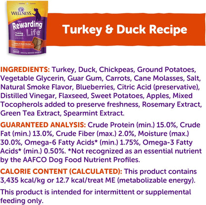 Rewarding Life Dog Treats, Natural, Training Treat, Grain Free, Soft Turkey & Duck (6 Ounce Bag)