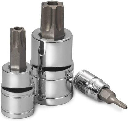 10073A Tamper Proof Torx Bit Socket Set |13-Piece | S2 Steel Bits & Cr-V Steel Sockets | TT8 – TT60