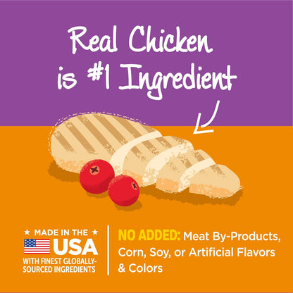 Kittles Crunchy Natural Grain-Free Cat Treats, Chicken & Cranberry, 2-Ounce Bag