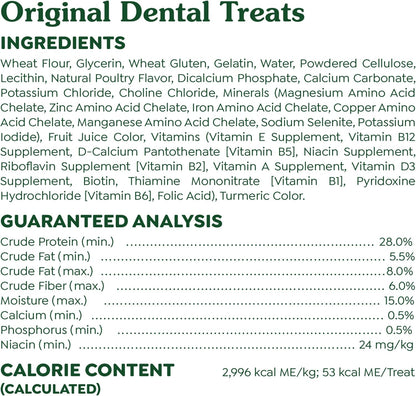 Original Large Dental Dog Treats, 54 Oz. Pack (34 Treats)
